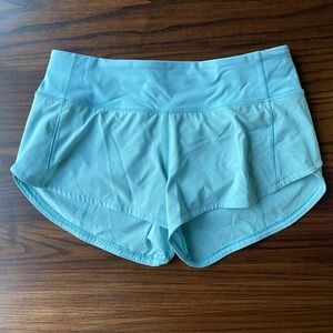Rare Lululemon Light Blue Speed Up Shorts 2.5”